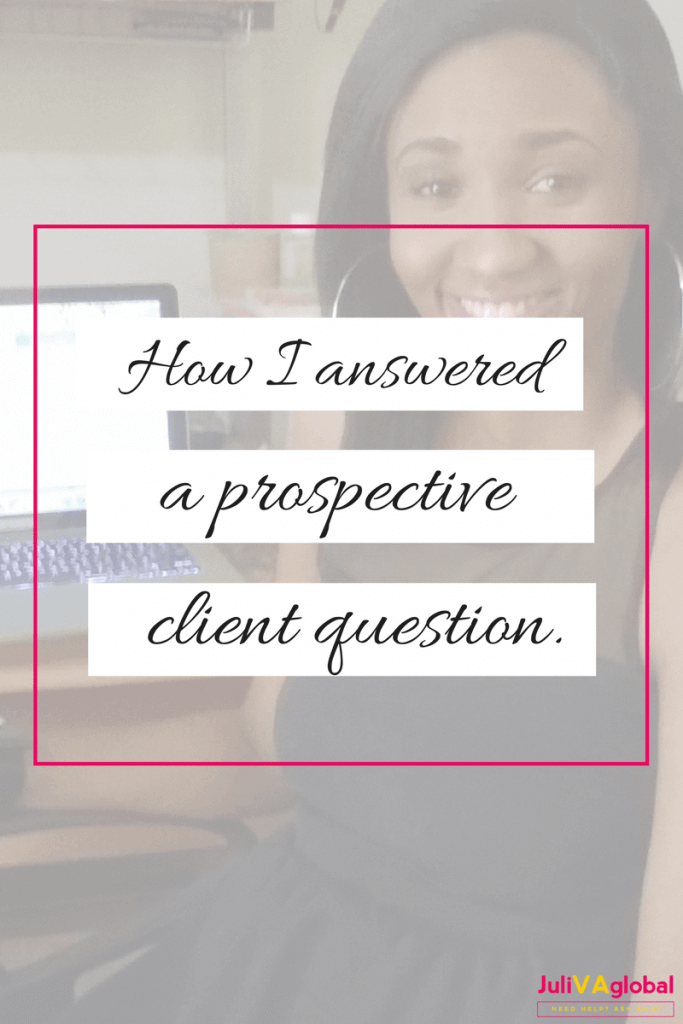 prospective client question